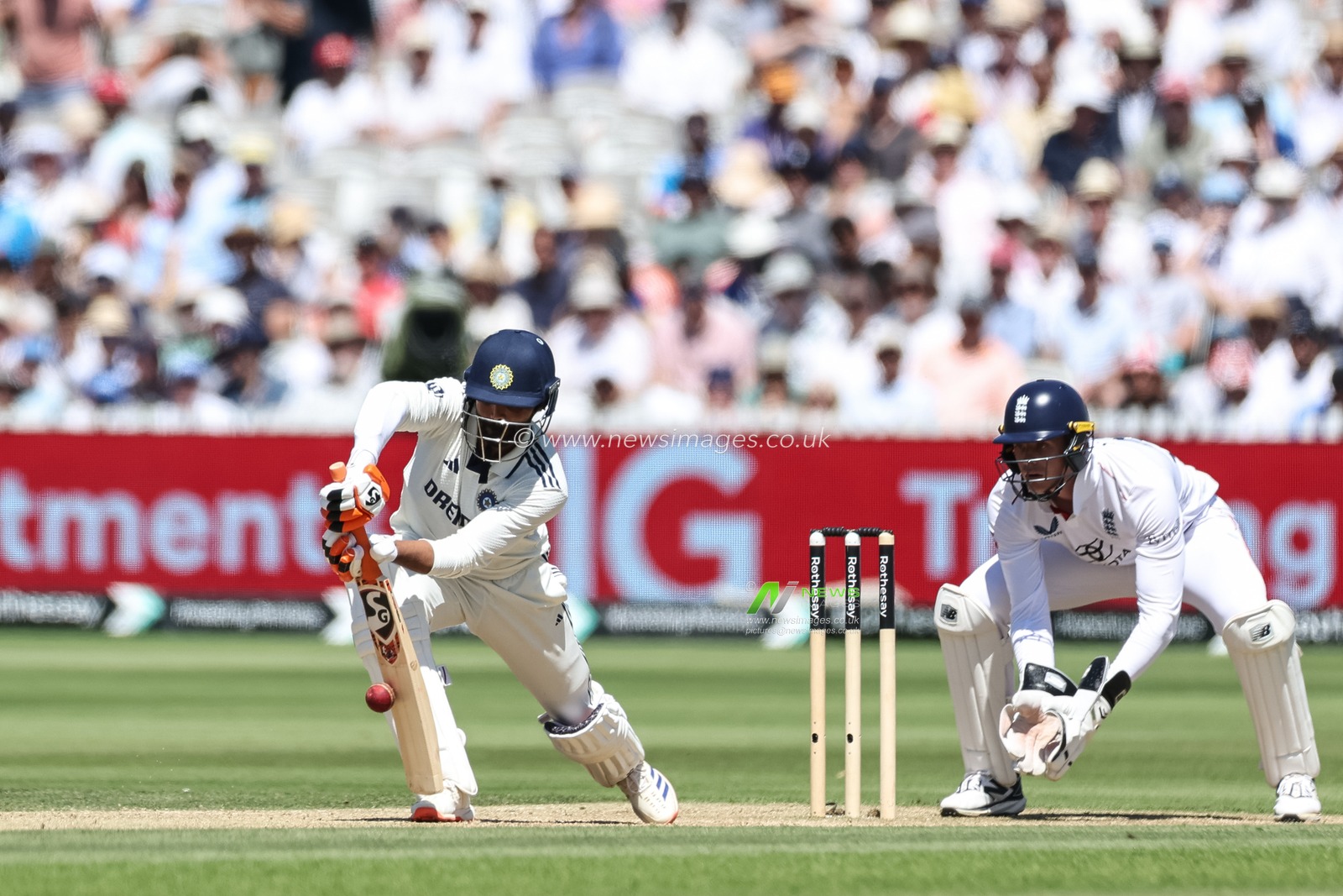 Ravindra Jadeja of India in batting action  during the 3rd Rothesay Test Match Day 3 England v India at Lords, London, United Kingdom, 12th July 2025

(Photo by Mark Cosgrove/News Images)