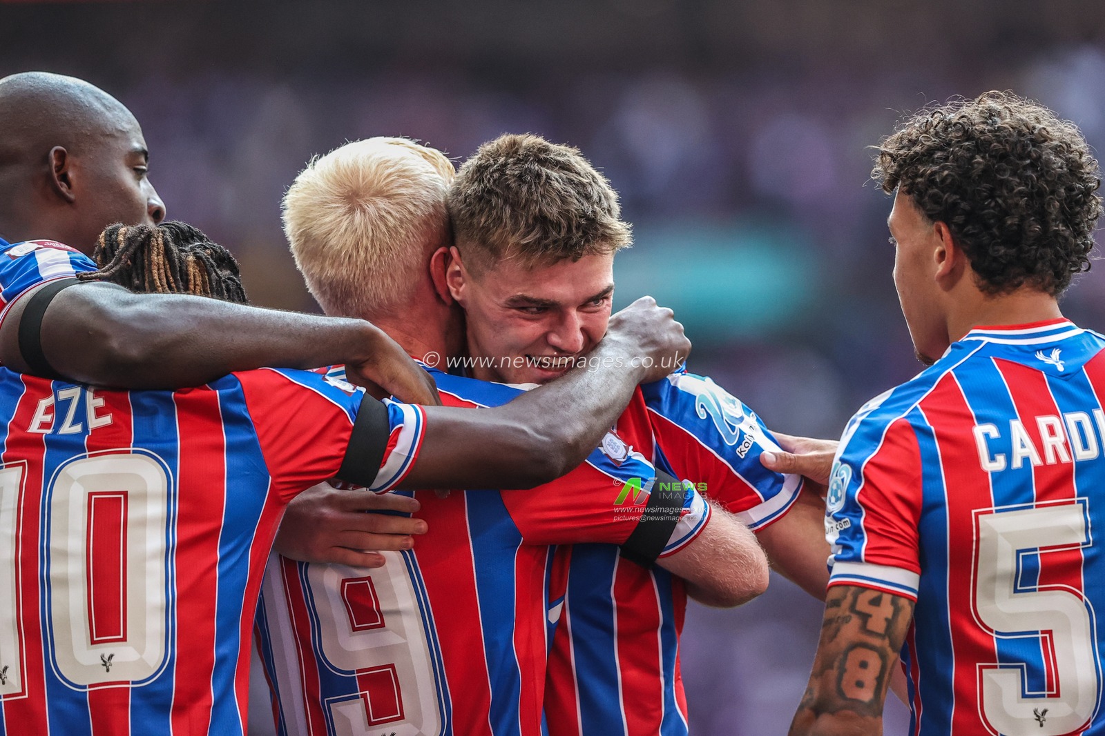 Justin Devenny of Crystal Palace celebrates hiis penalty to win the FA Community Shield for Crystal Palace during the The FA Community Shield match Crystal Palace vs Liverpool at Wembley Stadium, London, United Kingdom, 10th August 2025

(Photo by Alfie Cosgrove/News Images)