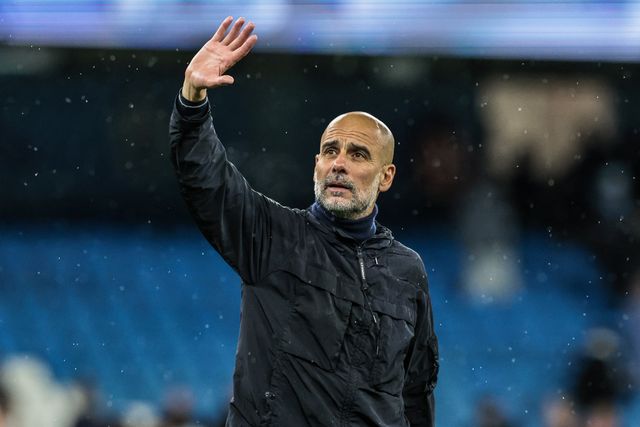 Josep Guardiola manager of Manchester City waves to the fans after the game during the Premier League match Manchester City vs Crystal Palace at Etihad Stadium, Manchester, United Kingdom on 13 May 2026

(Photo by Mark Cosgrove/News Images)