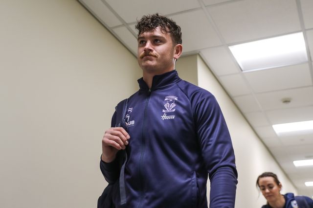 Jordy Crowther of Warrington Wolves arrives ahead of the Betfred Super League Round 8 match Leigh Leopards vs Warrington Wolves at Leigh Sports Village, Leigh, United Kingdom, 19th April 2025

(Photo by Gareth Evans/News Images)