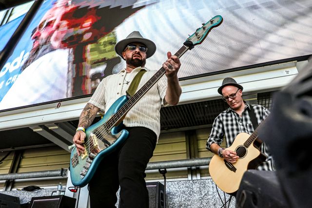 Pre match entertainment during the Betfred Super League round 12 match Warrington Wolves vs Bradford Bulls at The Halliwell Jones Stadium, Warrington, United Kingdom on 24 May 2026

(Photo by Alfie Cosgrove/News Images)