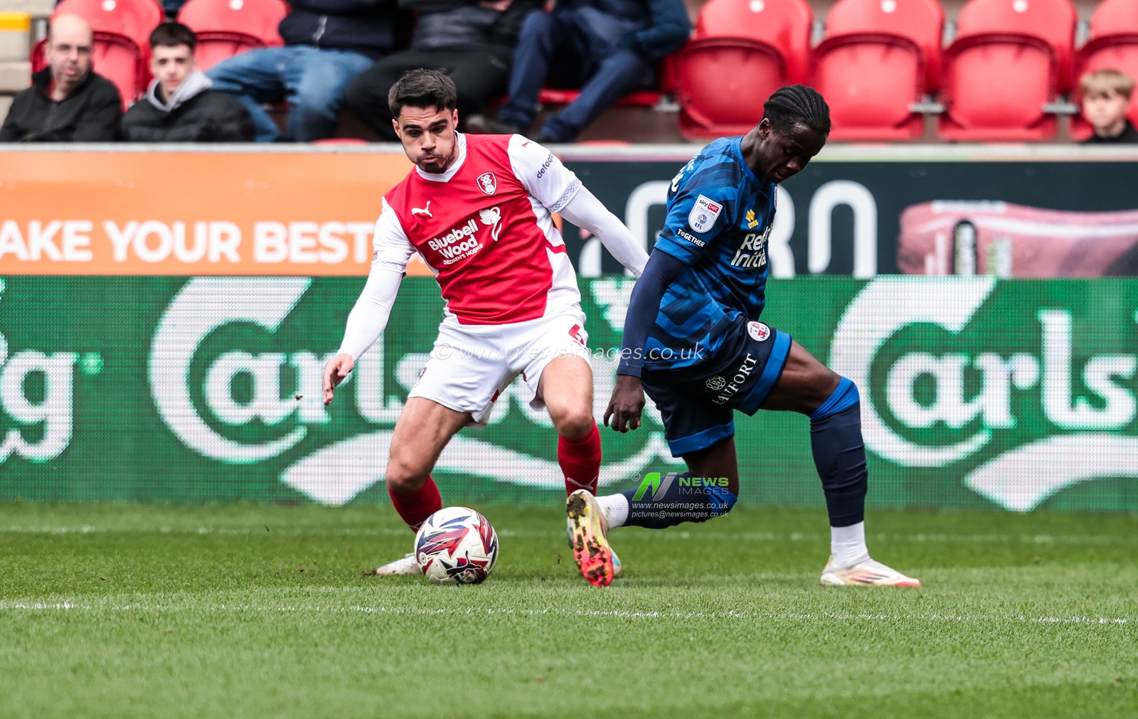 Reece James of Rotherham United in action during the Sky Bet League 1 match Rotherham United vs Crawley Town at New York Stadium, Rotherham, United Kingdom, 29th March 2025

(Photo by Richard Bierton/News Images)