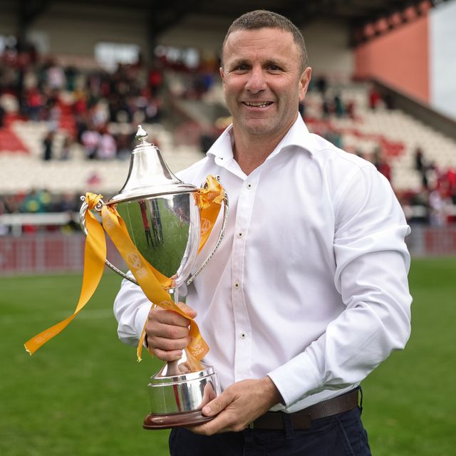 Willie Peters head coach of Hull KR with the Clive Sullivan Memorial Trophy during the Betfred Super League round 7 match Hull KR vs Hull FC at Sewell Group Craven Park, Hull, United Kingdom on 03 April 2026

(Photo by Mark Cosgrove/News Images)