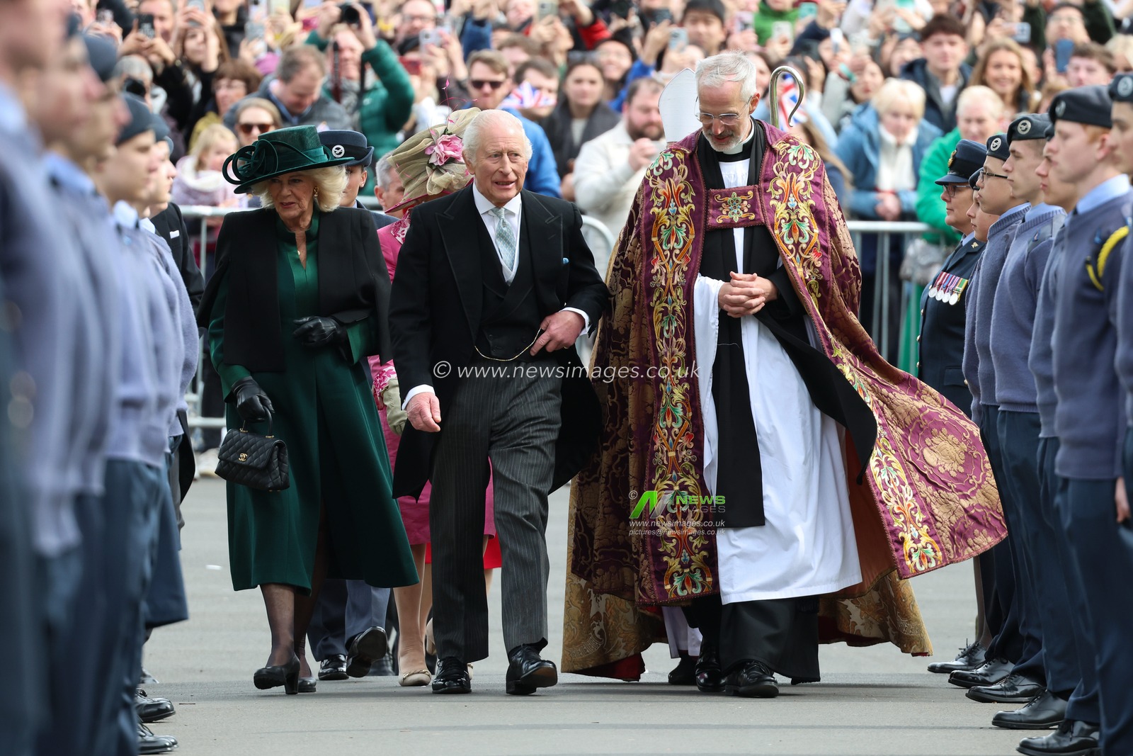 His Majesty The King is pictured arriving as His Majesty The King and Her Majesty The Queen attend the Royal Maundy Service at Durham Cathedral, Durham, United Kingdom, 17th April 2025

(Photo by Alex Roebuck/News Images)