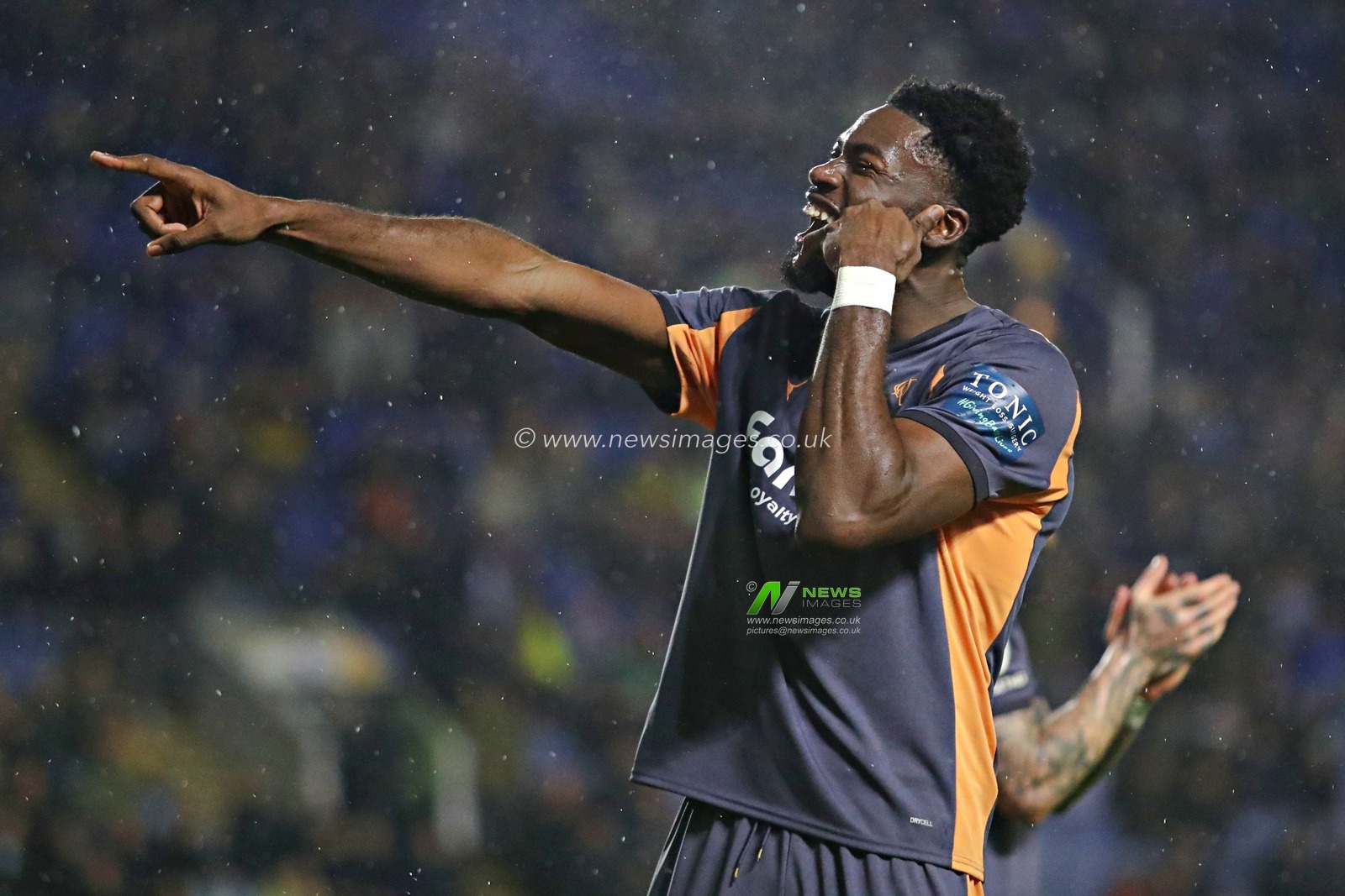 Patrick Agyemang of Derby County celebrates his second goal during the Sky Bet Championship match Sheffield Wednesday vs Derby County at Hillsborough, Sheffield, United Kingdom, 15th December 2025(Photo by Sam Eaden/News Images)*** GER AUT SUI OUT ***