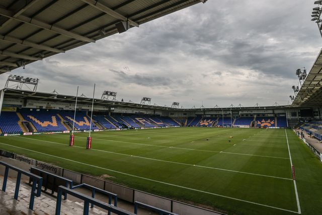 A general view of Halliwell Jones Stadium during the Betfred Super League round 15 match Warrington Wolves vs Huddersfield Giants at Halliwell Jones Stadium, Warrington, United Kingdom, 21st June 2025

(Photo by Alfie Cosgrove/News Images)