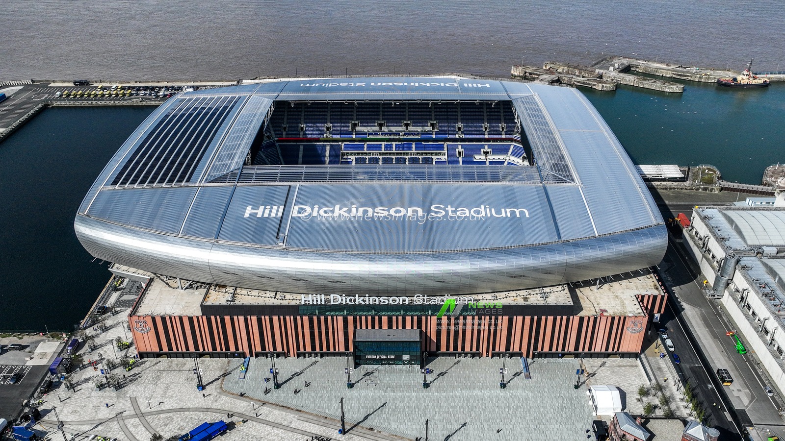 An aerial view of Hill Dickinson Stadium ahead of the Premier League match Everton vs Liverpool at Hill Dickinson Stadium, Liverpool, United Kingdom on 19 April 2026

(Photo by Alfie Cosgrove/News Images)