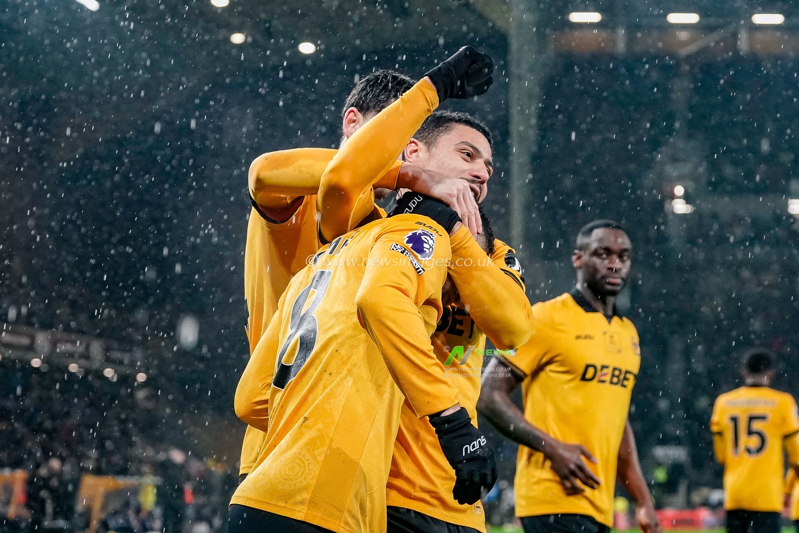 Joao Gomes of Wolverhampton Wanderers celebrates his goal to make it  1-0 during the Premier League match Wolverhampton Wanderers vs Aston Villa at Molineux, Wolverhampton, United Kingdom on 27 February 2026

(Photo by Maynard Manyowa/News Images)