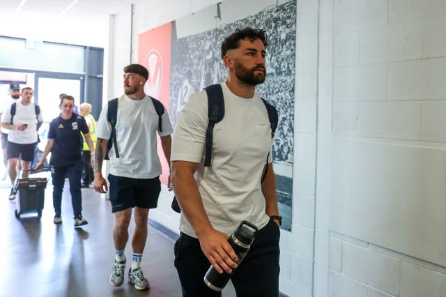 Toby King of Warrington Wolves arrives ahead of the Betfred Challenge Cup Semi-final match Warrington Wolves vs Leigh Leopards at Totally Wicked Stadium, St Helens, United Kingdom, 11th May 2025

(Photo by Gareth Evans/News Images)