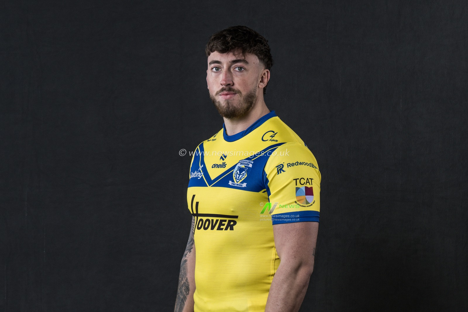 Matty Ashton in the Home kit during the Warrington Wolves Team media day at Warrington wolves training centre, Warrington, United Kingdom, 16th January 2025

(Photo by Craig Thomas/News Images)