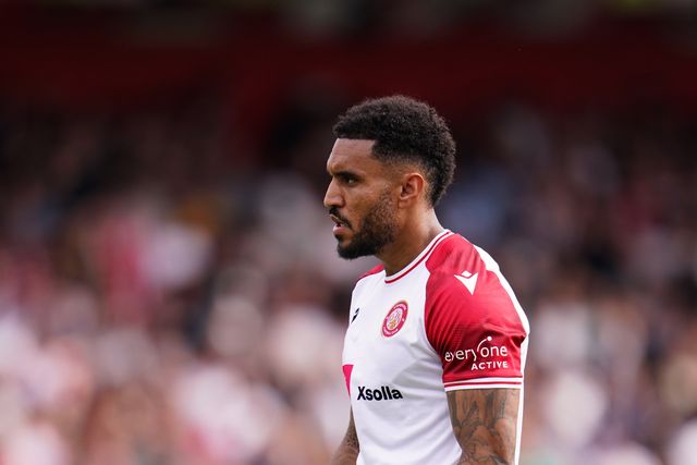 Jamie Reid of Stevenage during the Sky Bet League One Playoffs Semi-Final match Stevenage vs Stockport County at Lamex Stadium, Stevenage, United Kingdom on 09 May 2026

(Photo by Harvey Murphy/News Images)