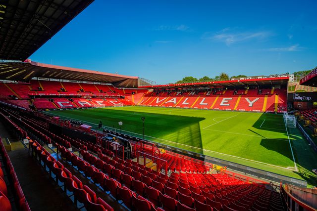 A general view of the pitch and stands during the Nigeria vs Zimbabwe Unity Cup 2026 semi-final match at The Valley in Charlton, London, England on Tuesday, May 26, 2026.