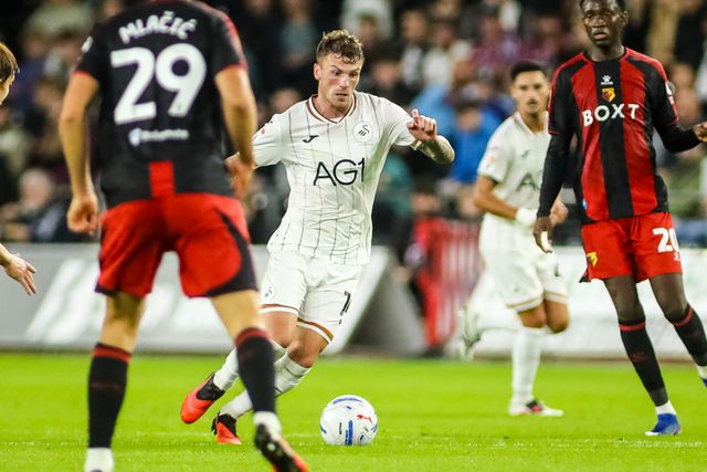 Josh Tymon of Swansea City during the Sky Bet Championship match Swansea City vs Watford at Swansea.com Stadium, Swansea, United Kingdom on 01 September 2026

(Photo by Andrew Lewis/News Images)