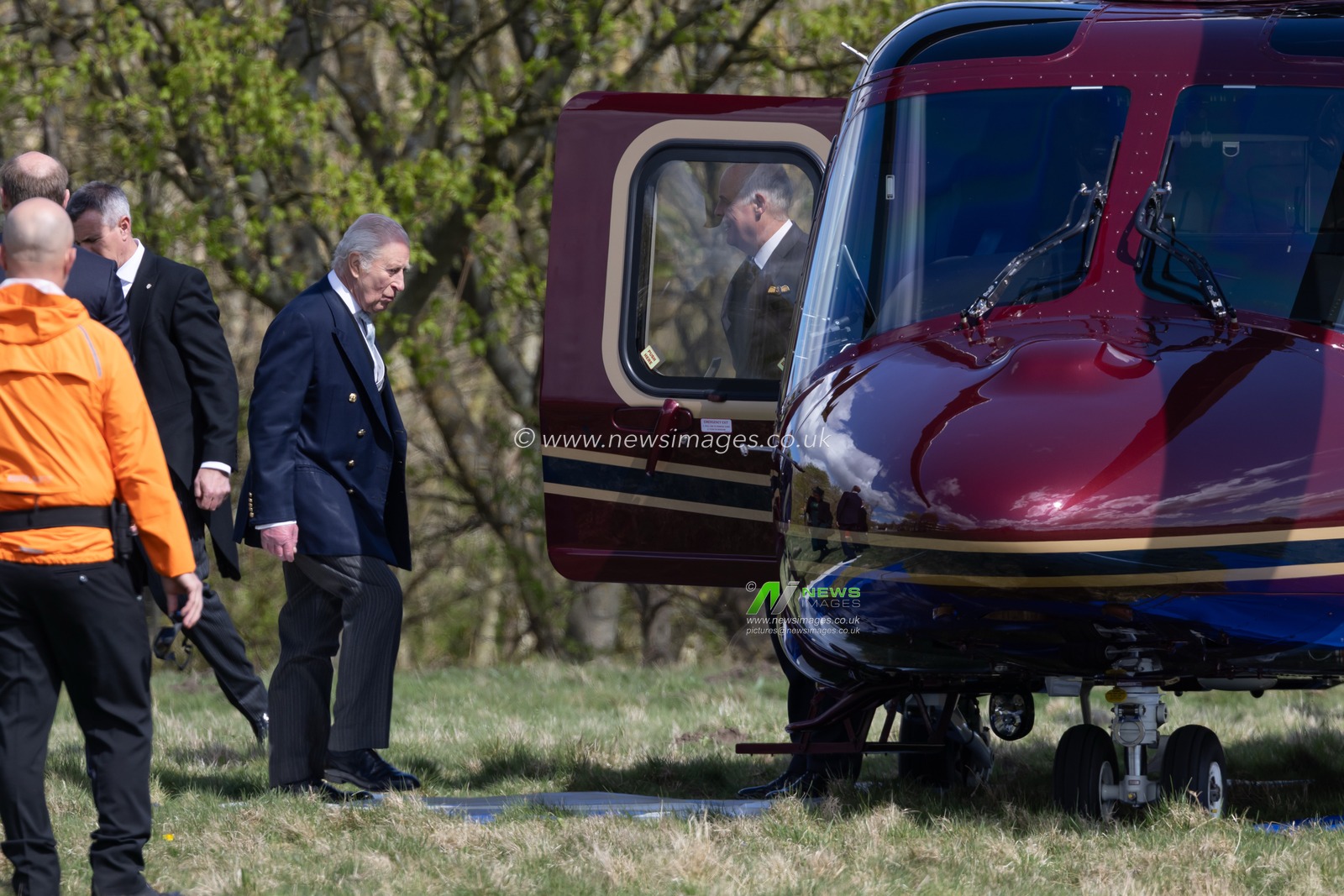 His Majesty The King walks towards the Royal Helicopter after attending the Royal Maundy Service at Durham Cathedral, Durham, United Kingdom, 17th April 2025

(Photo by Alex Roebuck/News Images)