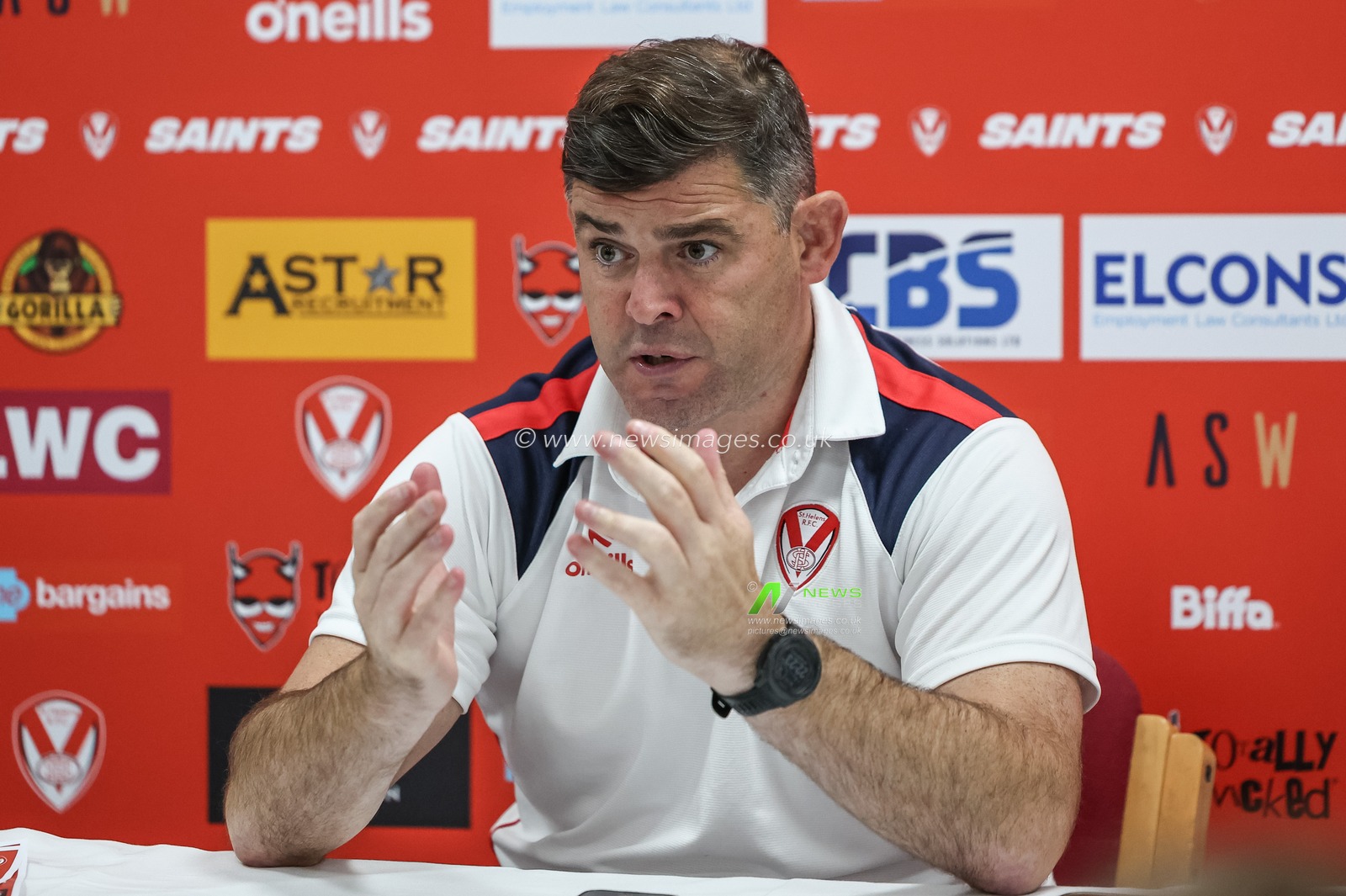Paul Wellens Head Coach of St Helens speaks in the post match press conference during the Betfred Super League Round 25 match St Helens vs Wigan Warriors at Totally Wicked Stadium, St Helens, United Kingdom, 5th September 2025

(Photo by Mark Cosgrove/News Images)