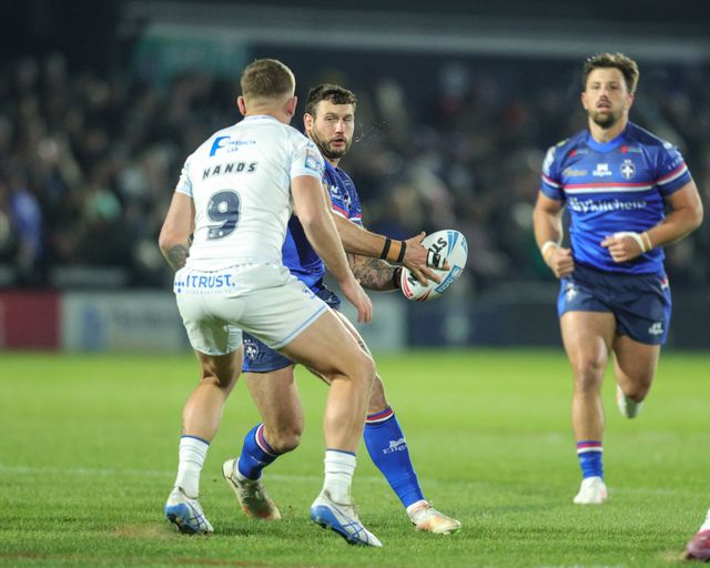 Jay Pitts of Wakefield Trinity with the ball during the Betfred Super League Round 1 match Wakefield Trinity vs Toulouse Olympique at DIY Kitchens Stadium, Wakefield, United Kingdom on 14 February 2026

(Photo by Richard Bierton/News Images)