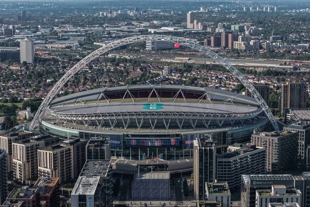An Aerial view of Wembley Stadium during the Betfred Challenge Cup Final match Wigan Warriors vs Hull KR at Wembley Stadium, London, United Kingdom on 30 May 2026

(Photo by Mark Cosgrove/News Images)