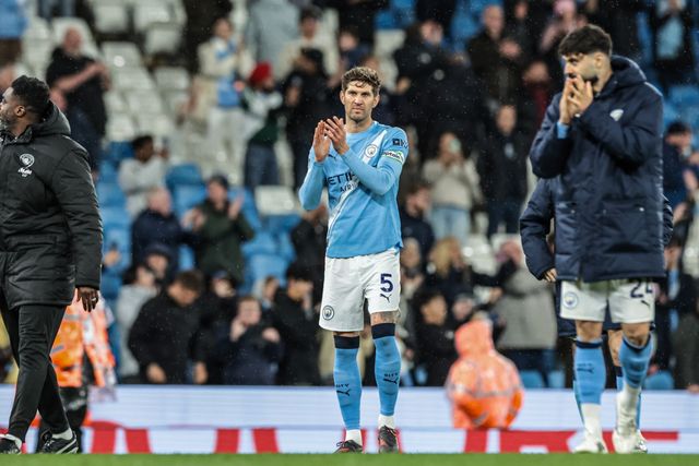 John Stones of Manchester City applauds the fans after the game during the Premier League match Manchester City vs Crystal Palace at Etihad Stadium, Manchester, United Kingdom on 13 May 2026

(Photo by Mark Cosgrove/News Images)