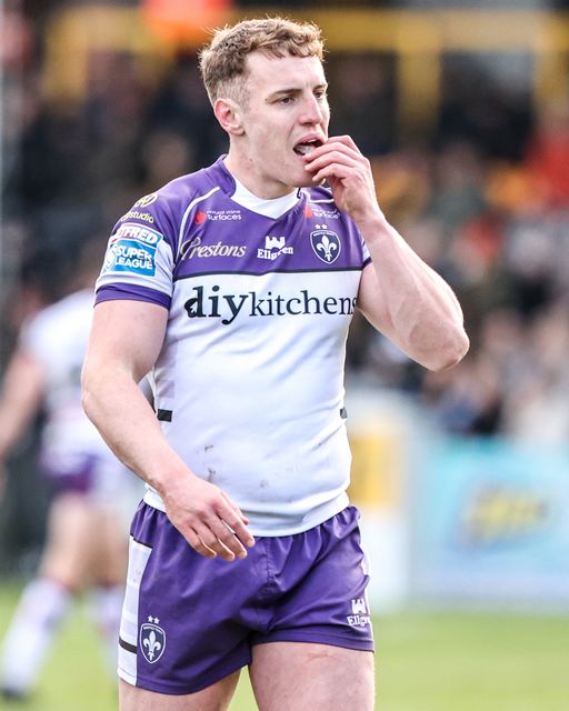 Jake Trueman of Wakefield Trinity during the Betfred Super League round 7 match Castleford Tigers vs Wakefield Trinity at OneBore Stadium, Castleford, Untied Kingdom on 05 April 2026

(Photo by Alfie Cosgrove/News Images)