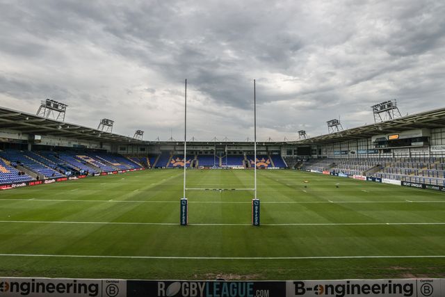 A general view of Halliwell Jones Stadium during the Betfred Super League round 15 match Warrington Wolves vs Huddersfield Giants at Halliwell Jones Stadium, Warrington, United Kingdom, 21st June 2025

(Photo by Alfie Cosgrove/News Images)
