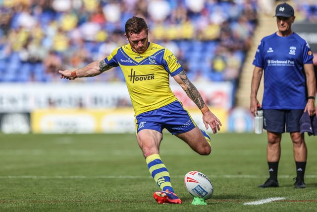 Marc Sneyd of Warrington Wolves converts for a goal during the Betfred Super League round 16 match Warrington Wolves vs Hull FC at Halliwell Jones Stadium, Warrington, United Kingdom, 28th June 2025

(Photo by Alfie Cosgrove/News Images)