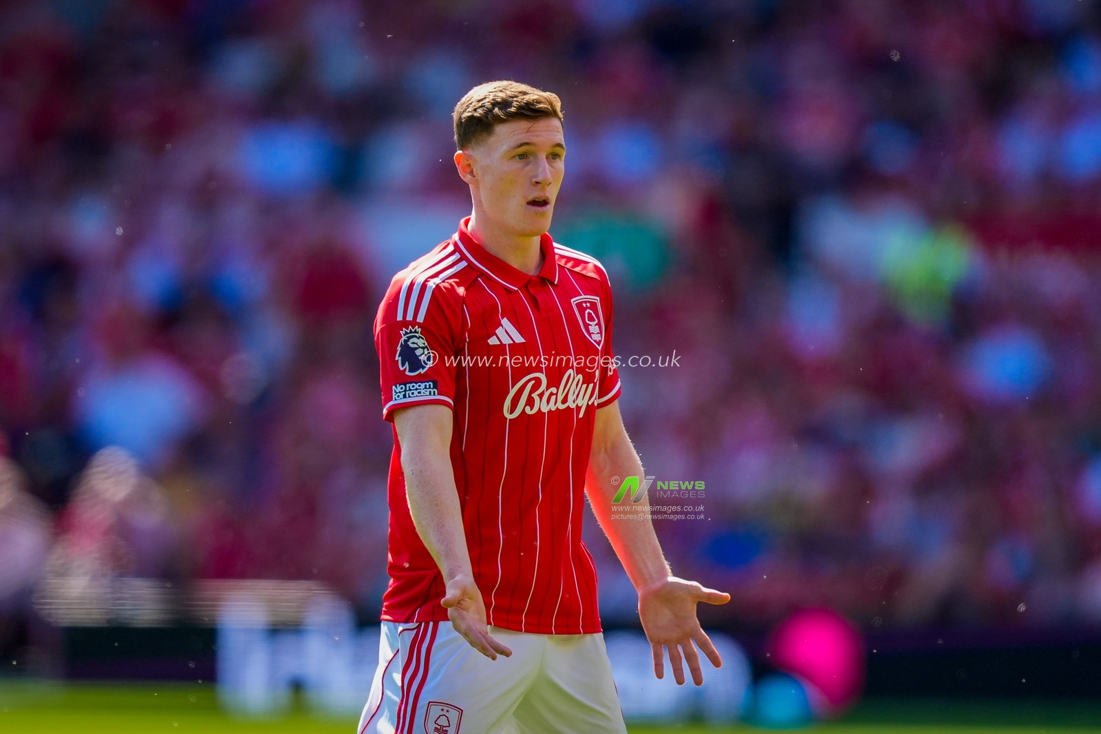 Elliot Anderson of Nottingham Forest gives his team instructions  during the Premier League match Nottingham Forest vs Bournemouth at City Ground, Nottingham, United Kingdom on 24 May 2026

(Photo by Maynard Manyowa/News Images)