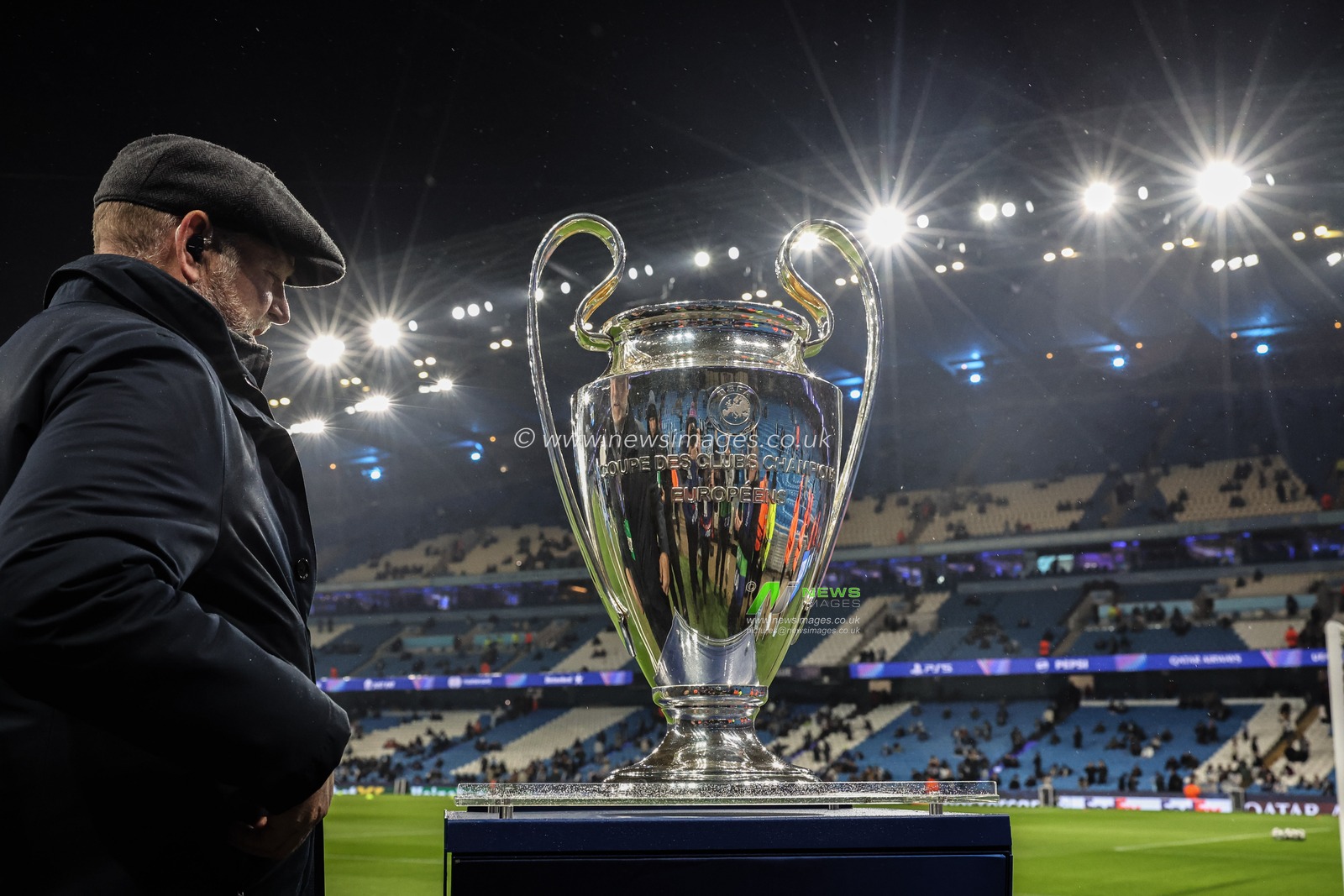 The Champions League Trophy during the UEFA Champions League Knockout Round Play-off Manchester City v Real Madrid at Etihad Stadium, Manchester, United Kingdom, 11th February 2025

(Photo by Mark Cosgrove/News Images)