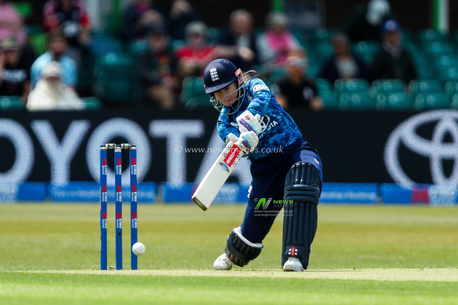 Tammy Beaumont of England Women hits the ball for four runs during the 2nd Metro Bank ODI Day International England Women v West Indies Women at Uptonsteel County Ground, Leicester, United Kingdom, 4th June 2025

(Photo by Izzy Poles/News Images)