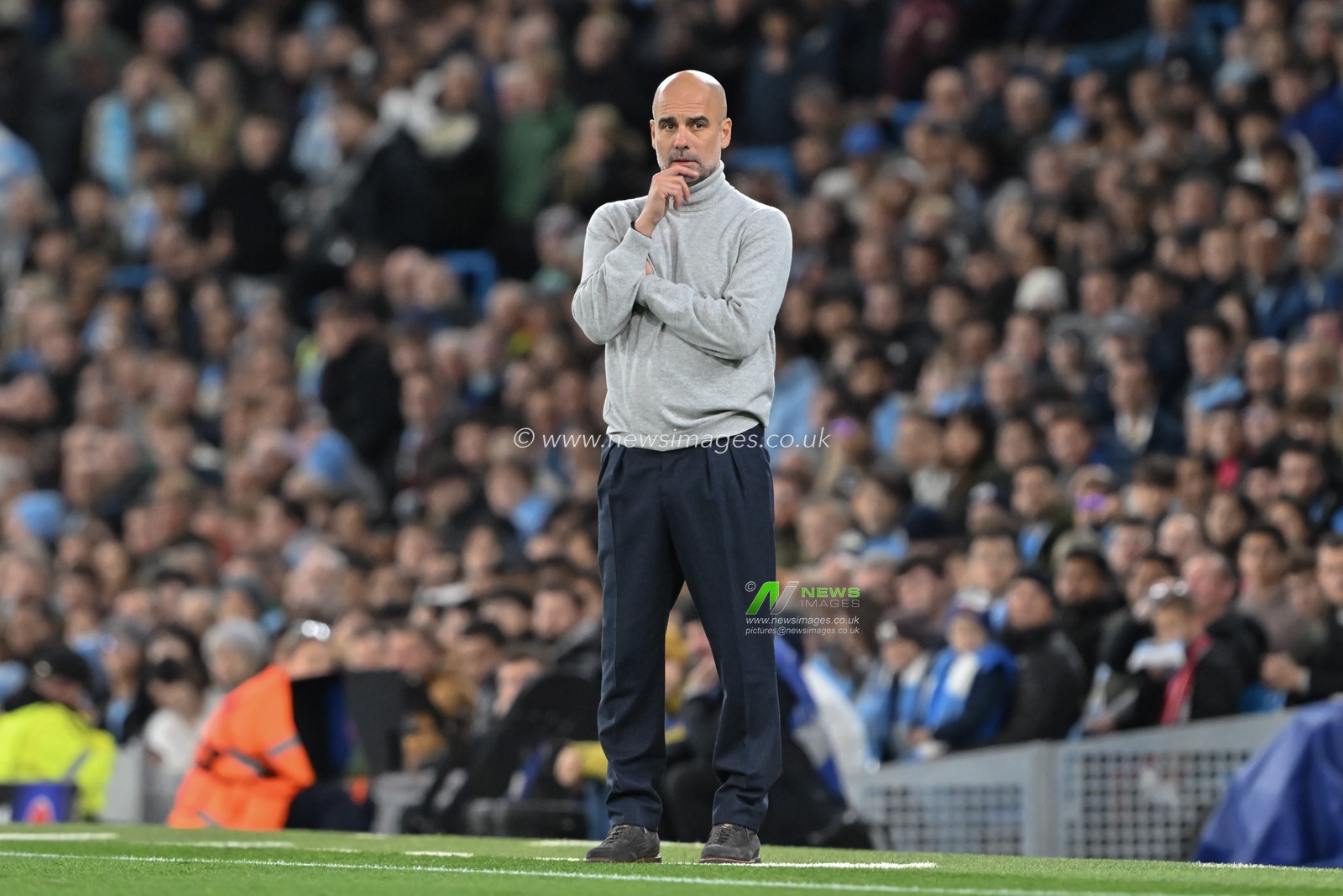 Pep Guardiola manager of Manchester City watches on during the UEFA Champions League, League Stage Manchester City v Sparta Prague at Etihad Stadium, Manchester, United Kingdom, 23rd October 2024

(Photo by Cody Froggatt/News Images)