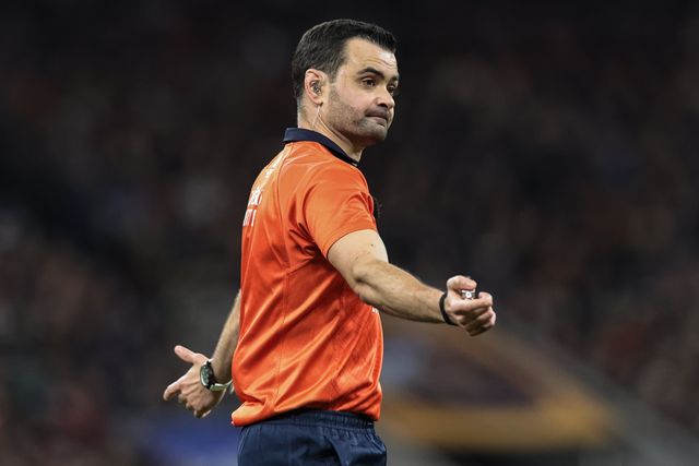 Referee Pierre Brousset in action during the Quilter Nations Series 2025 match England vs Argentina at Allianz Stadium, Twickenham, United Kingdom, 23rd November 2025

(Photo by Mark Cosgrove/News Images)

*** GER AUT SUI OUT ***