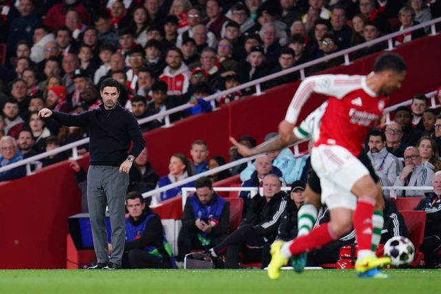 Mikel Arteta manager of Arsenal watches on during the UEFA Champions League Quarter Finals match Arsenal vs Sporting CP at Arsenal stadium, London, United Kingdom on 15 April 2026

(Photo by Harvey Murphy/News Images)