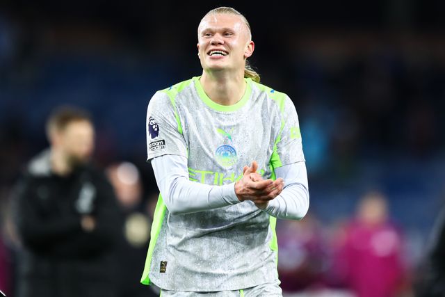 Erling Haland of Manchester City celebrates 0-1 win after the Premier League match Burnley vs Manchester City at Turf Moor, Burnley, United Kingdom on 22 April 2026

(Photo by Jorge Horsted/News Images)