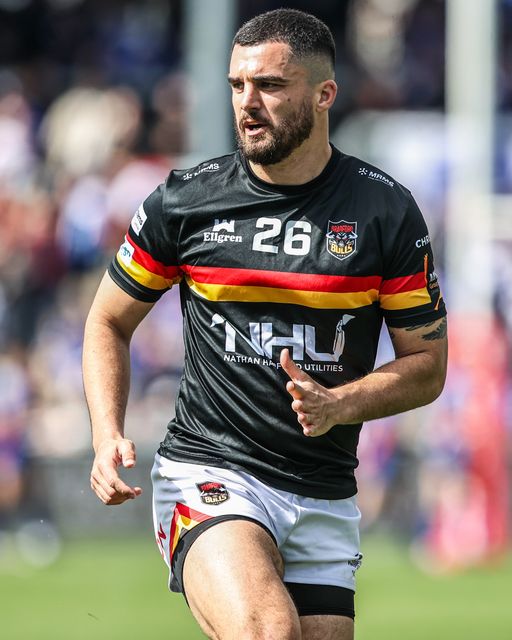 Ronan Michael of Bradford Bulls in the pre-game warm up during the Betfred Super League round 8 match Wakefield Trinity vs Bradford Bulls at DIY Kitchens Stadium, Wakefield, United Kingdom on 18 April 2026

(Photo by Alfie Cosgrove/News Images)