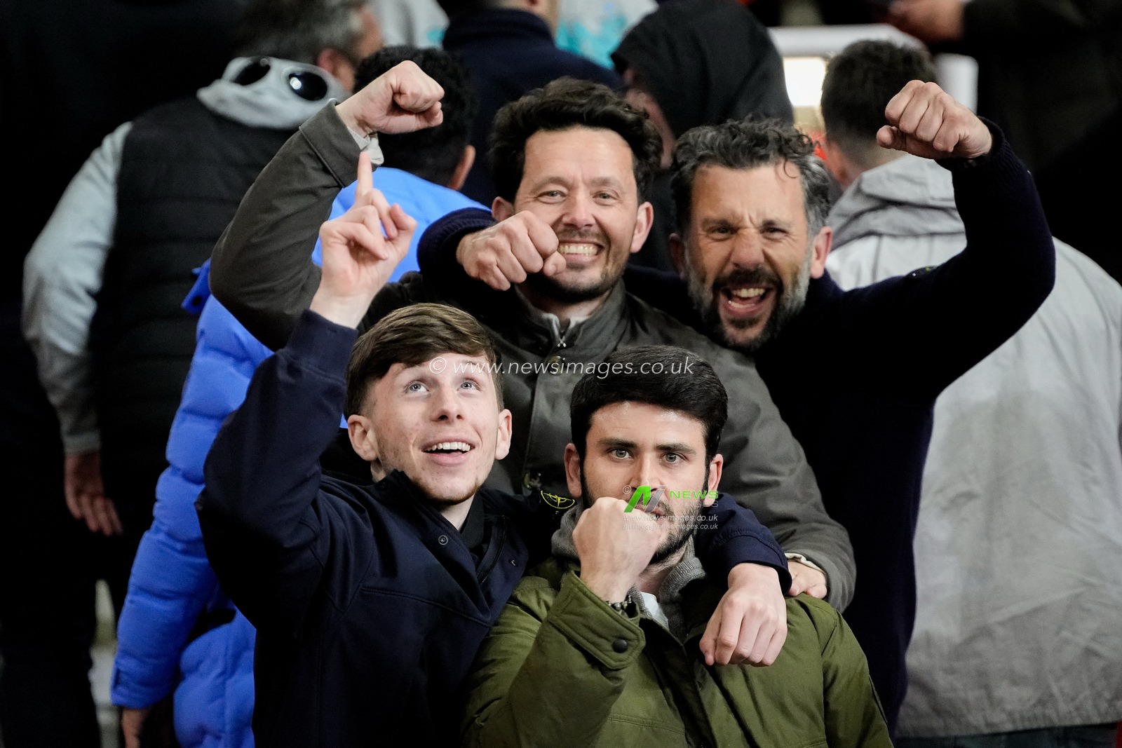 Millwall fans celebrate their team victory at full time during the Sky Bet Championship match Stoke City vs Millwall at Bet365 Stadium, Stoke On Trent, United Kingdom on 21 April 2026

(Photo by Maynard Manyowa/News Images)