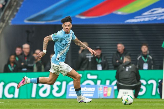 Nico O'Reilly of Manchester City makes a run with the ball during the Carabao Cup Final match Arsenal vs Manchester City at Emirates, London, United Kingdom on 22 March 2026

(Photo by Alfie Cosgrove/News Images)