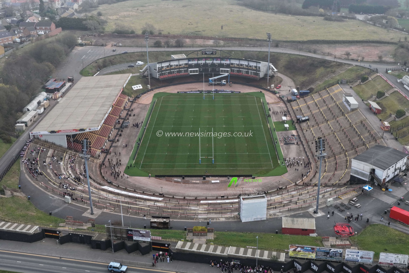 An aerial view of The Odsal Stadium during the Betfred Super League Round 5 match Bradford Bulls vs Huddersfield Giants at Odsal Stadium, Bradford, United Kingdom on 20 March 2026

(Photo by Mark Cosgrove/News Images)