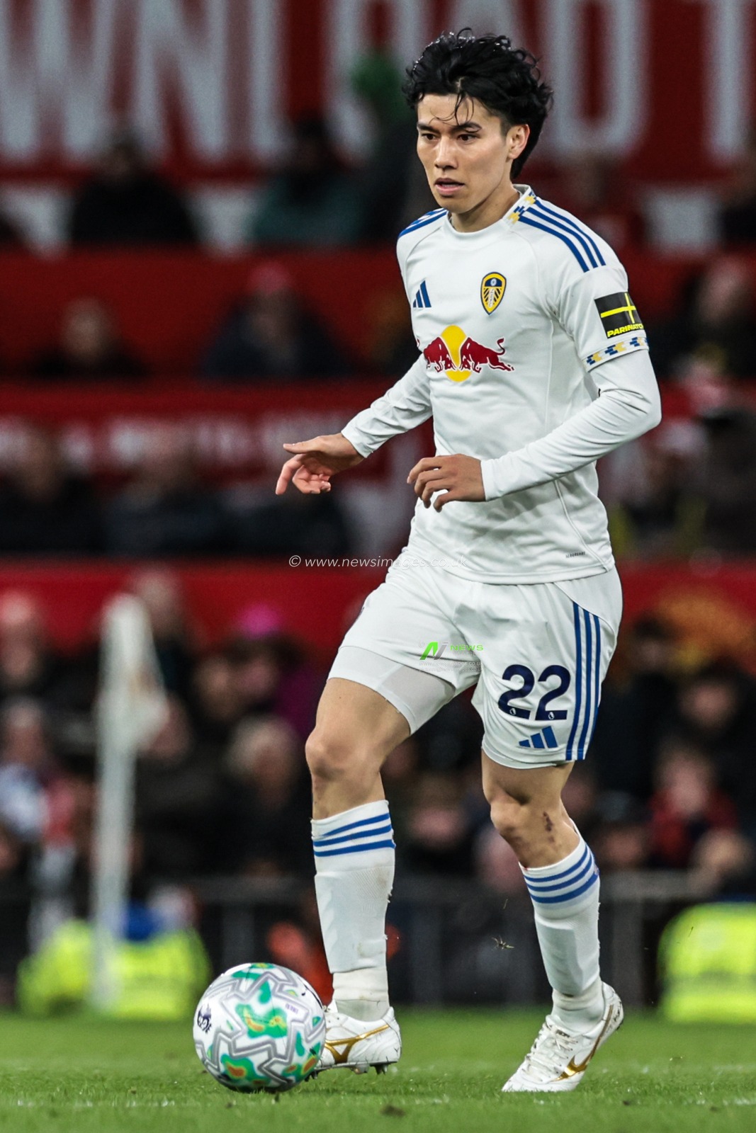 Ao Tanaka of Leeds United during the Premier League match Manchester United vs Leeds United at Old Trafford, Manchester, United Kingdom on 13 April 2026

(Photo by Mark Cosgrove/News Images)