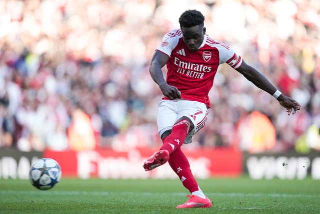Bukayo Saka of Arsenal scores penalty during the Pre-season friendly match Arsenal vs Athletic Bilbao at Emirates Stadium, London, United Kingdom, 9th August 2025

(Photo by Harvey Murphy/News Images)