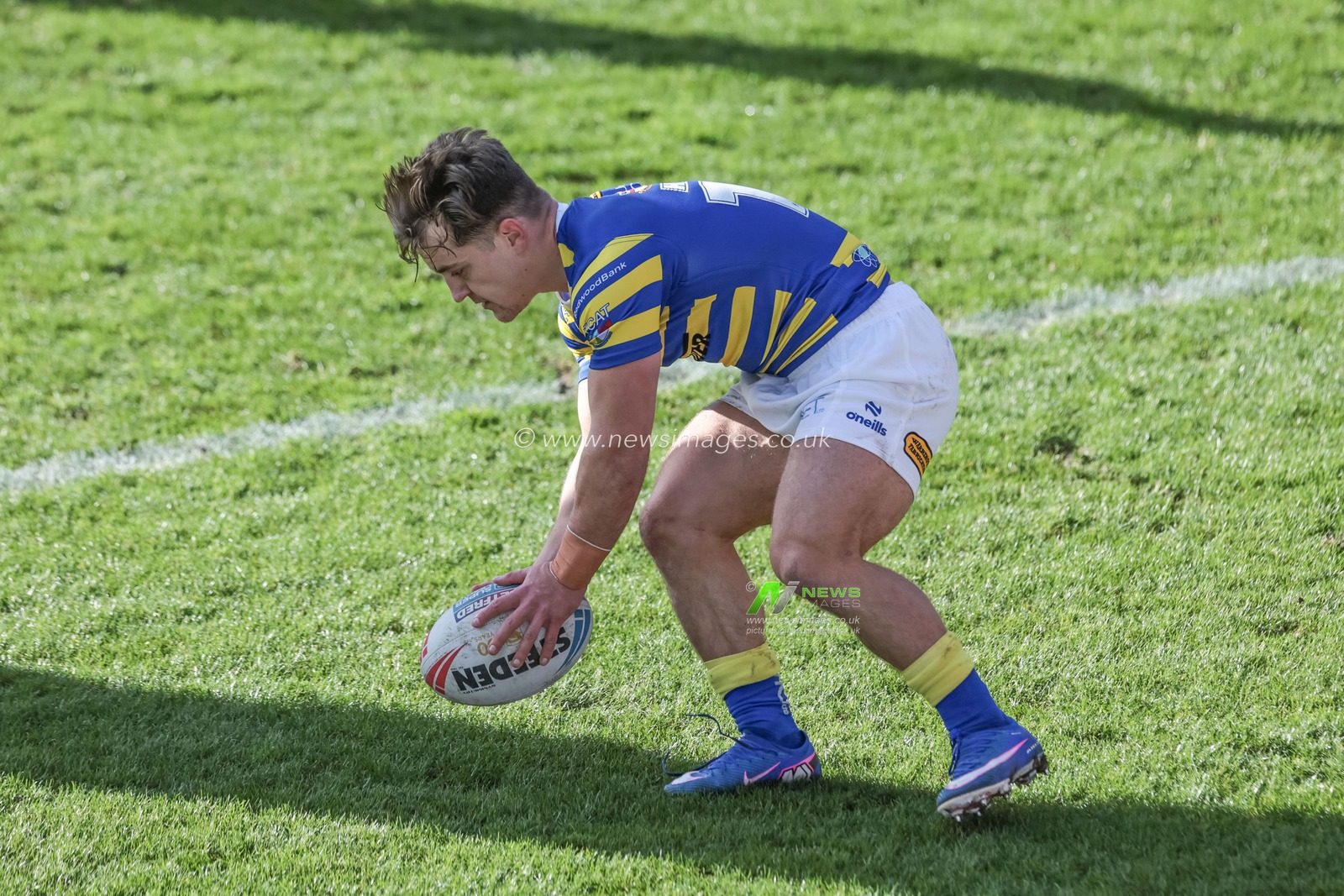 Leon Hayes of Warrington Wolves goes over for a try during the Betfred Challenge Cup round 4 match Goole Vikings vs Warrington Wolves at The Halliwell Jones Stadium, Warrington, United Kingdom on 14 March 2026

(Photo by Mark Cosgrove/News Images)