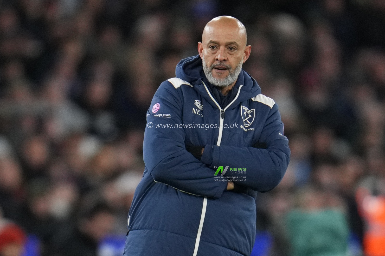 Nuno Espirito Santo manager of West Ham United during the Premier League match West Ham United vs Fulham at London Stadium, London, United Kingdom, 27th December 2025

(Photo by Harvey Murphy/News Images)

*** GER AUT SUI OUT ***