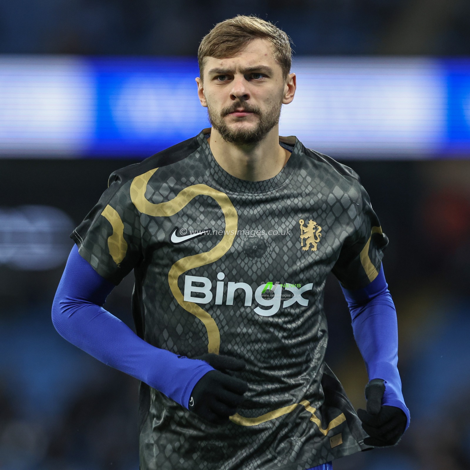 Kiernan Dewsbury-Hall of Chelsea in the pregame warmup session during the Premier League match Manchester City vs Chelsea at Etihad Stadium, Manchester, United Kingdom, 25th January 2025

(Photo by Mark Cosgrove/News Images)