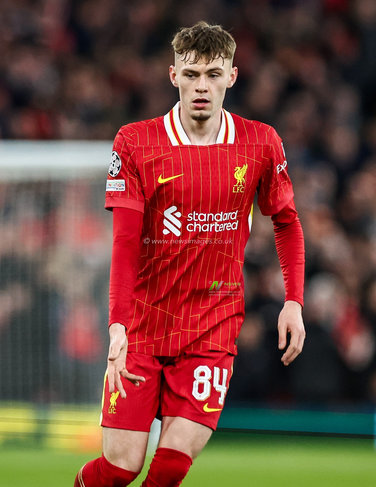 Conor Bradley of Liverpool in action during the UEFA Champions League, League Phase MD5 Liverpool v Real Madrid at Anfield, Liverpool, United Kingdom, 27th November 2024

(Photo by Mark Cosgrove/News Images)