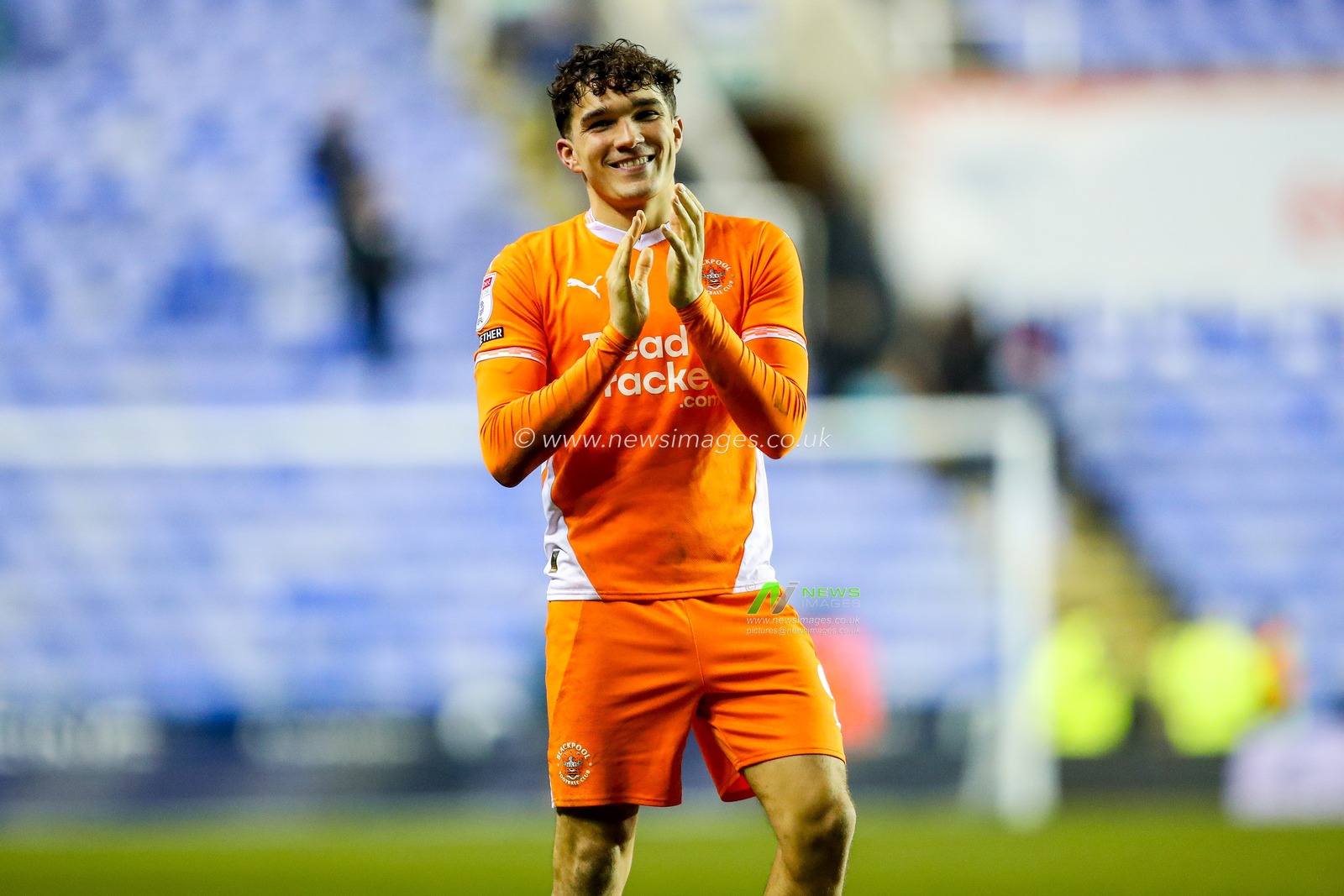 Kyle Joseph of Blackpool acknowledges the fans after the teams victory following the Sky Bet League 1 match Reading vs Blackpool at Select Car Leasing Stadium, Reading, United Kingdom, 14th December 2024

(Photo by Izzy Poles/News Images)
