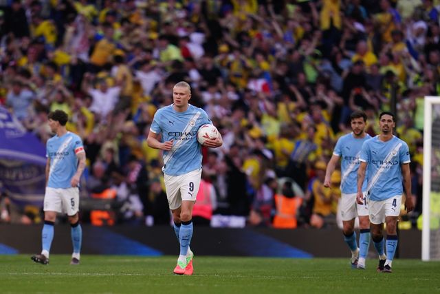 Man City players as Southampton score during the Emirates FA Cup Semi-Final match Manchester City vs Southampton at Wembley Stadium, London, United Kingdom on 25 April 2026

(Photo by Harvey Murphy/News Images)