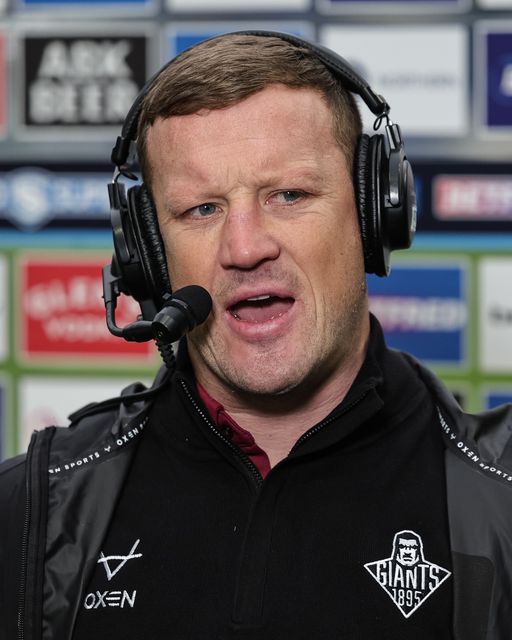 Luke Robinson head coach of Huddersfield Giants speaks to Sky Sports Rugby League in the post match live TV broadcast during the Betfred Super League Round 4 match Huddersfield Giants vs Hull KR at Accu Stadium, Huddersfield, United Kingdom on 08 March 2026

(Photo by Mark Cosgrove/News Images)