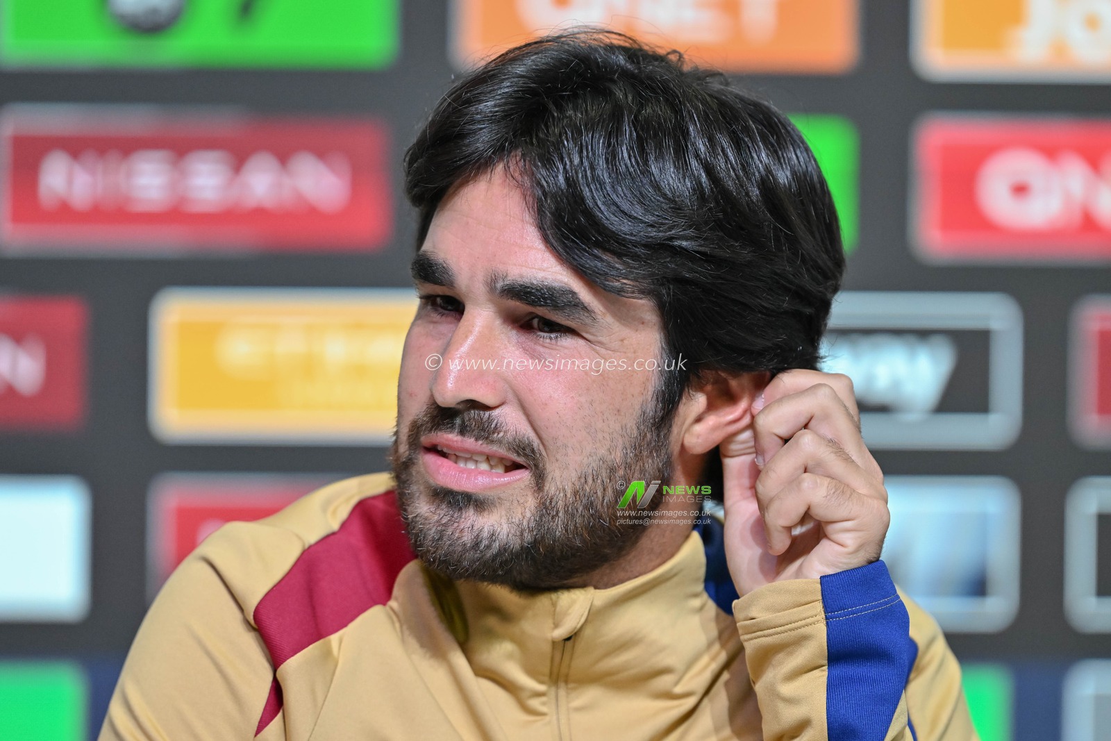 Pere Romeu Head coach of Barcelona FemenÃ­ during Barcelona Women's Champions League Press Conference at Joie Stadium, Manchester, United Kingdom, 8th October 2024

(Photo by Cody Froggatt/News Images)