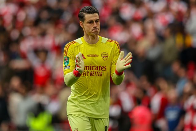 Arsenal goalkeeper Kepa Arrizabalaga applauds fans during the Carabao Cup Final match Arsenal vs Manchester City at Emirates, London, United Kingdom on 22 March 2026

(Photo by Alfie Cosgrove/News Images)