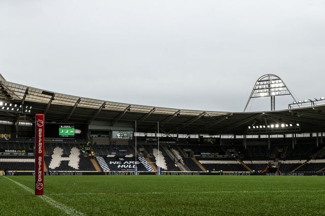 A general view of MKM Stadium ahead of the Betfred Super League round 25 match Hull FC vs Warrington Wolves at MKM Stadium, Hull, United Kingdom on 29 August 2026

(Photo by Alfie Cosgrove/News Images)