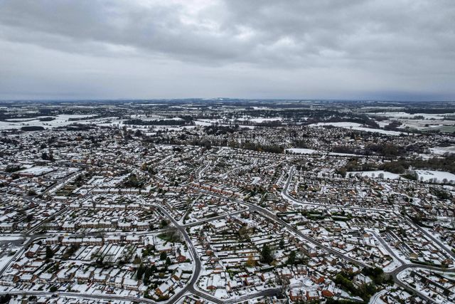 Aerial views of Newport in the aftermath of Storm Goretti