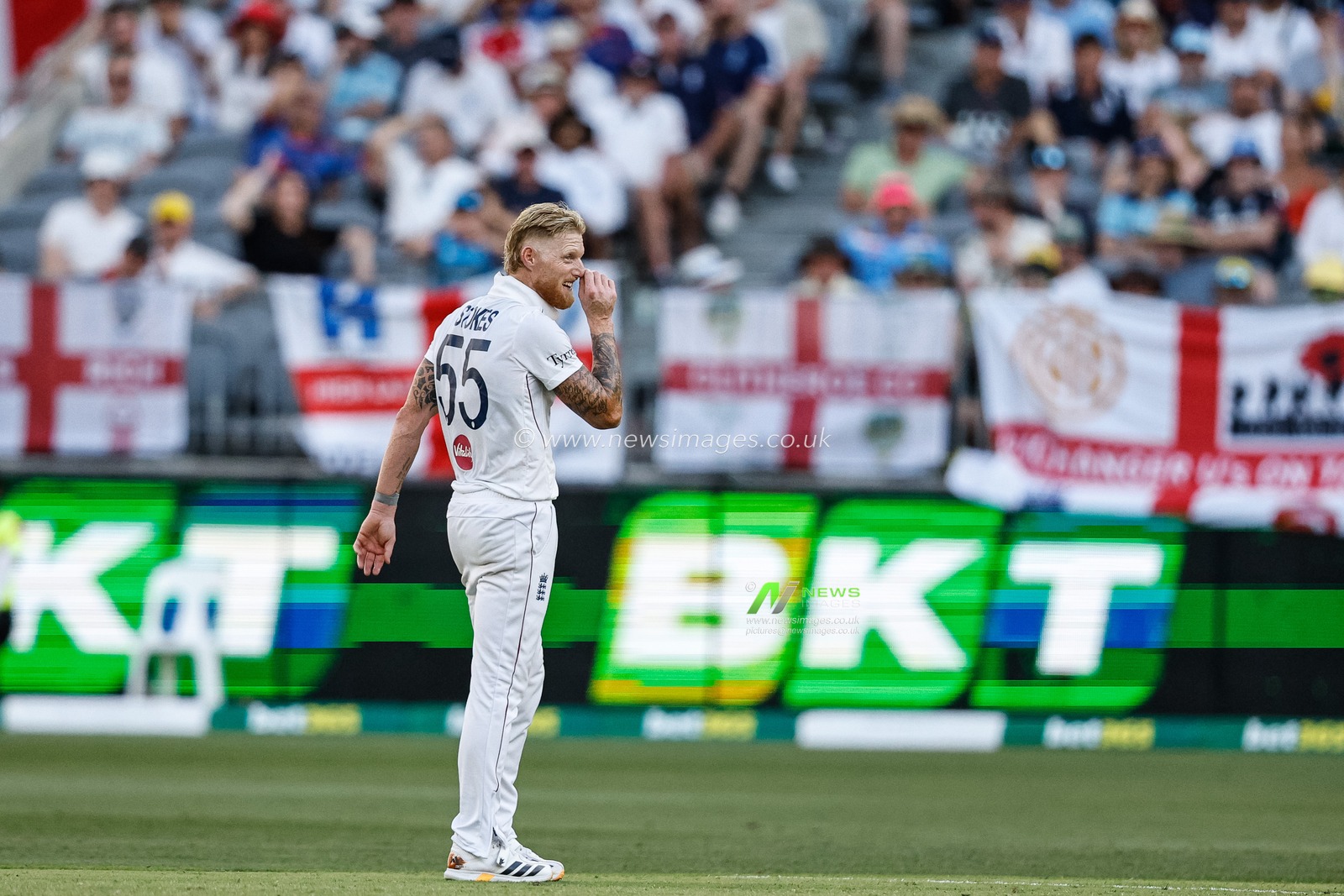 England captain Ben Stokes during the NRMA Insurance Ashes First Test Day 1 Series Australia vs England at Optus Stadium, Perth, Australia, 20th November 2025

(Photo by Santanu Banik/News Images)

*** GER AUT SUI OUT ***